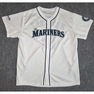 Seattle Mariners Baseball Jersey Mens XL White Martinez Alaska Airlines Sponsor